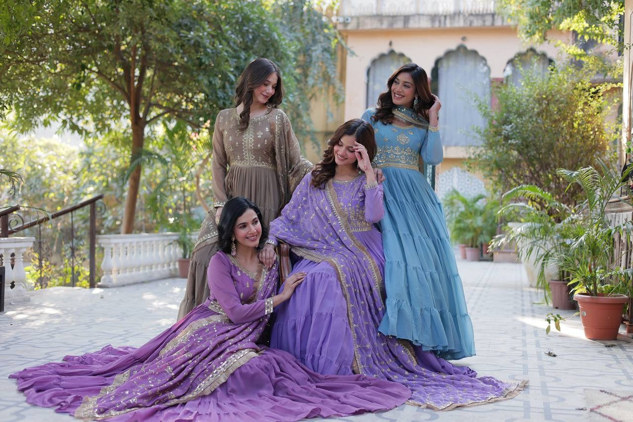 PREMIUM READYMADE GOWN COLLECTIONS 2025, Introducing the Shivtraa Lux Desirable Women's Fully Flair Gown