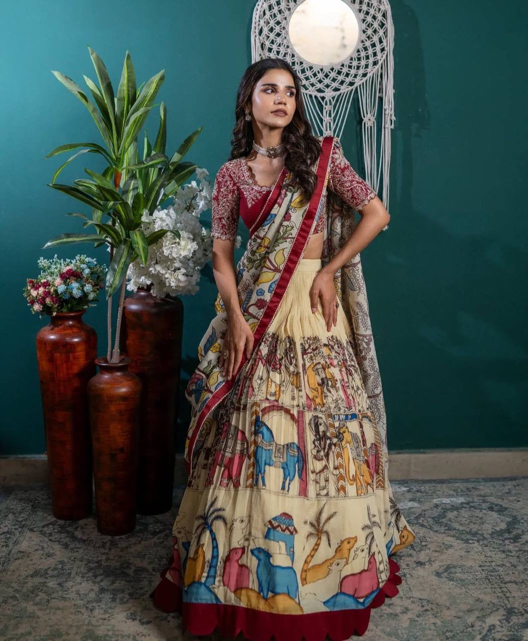 Shivtraa Creation is launching a beautiful Kalamkari Lehenga Choli