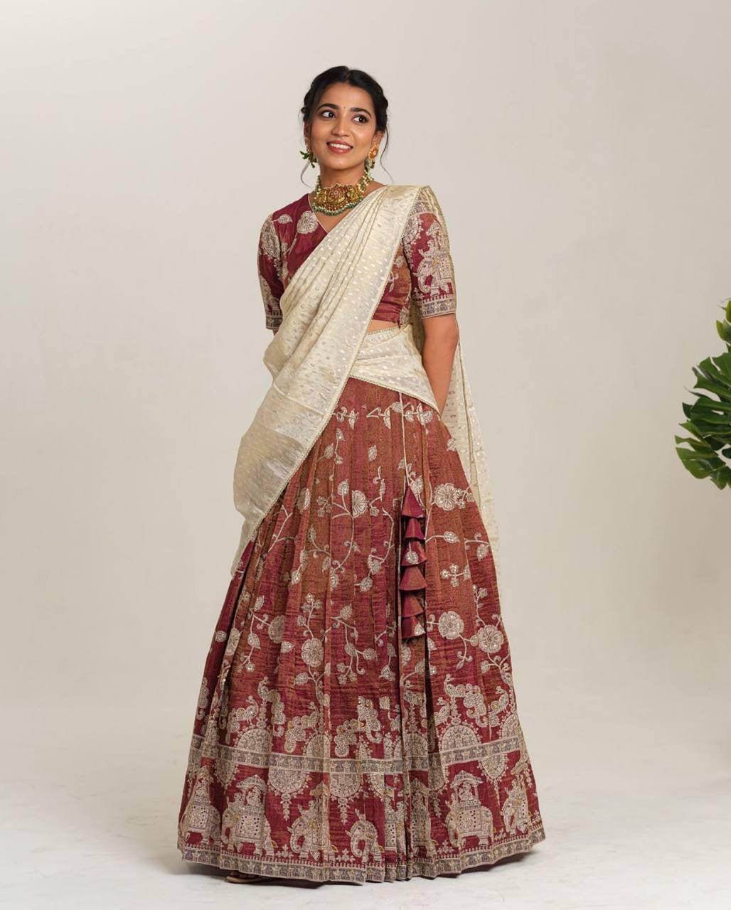 Shivtraa Designer Lux Creation is excited to announce the launch of a stunning Kalamkari Lehenga Choli.
