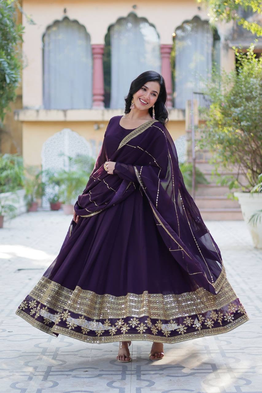 Introducing the Shivtraa Lux Faux Blooming Gown with Dupatta!