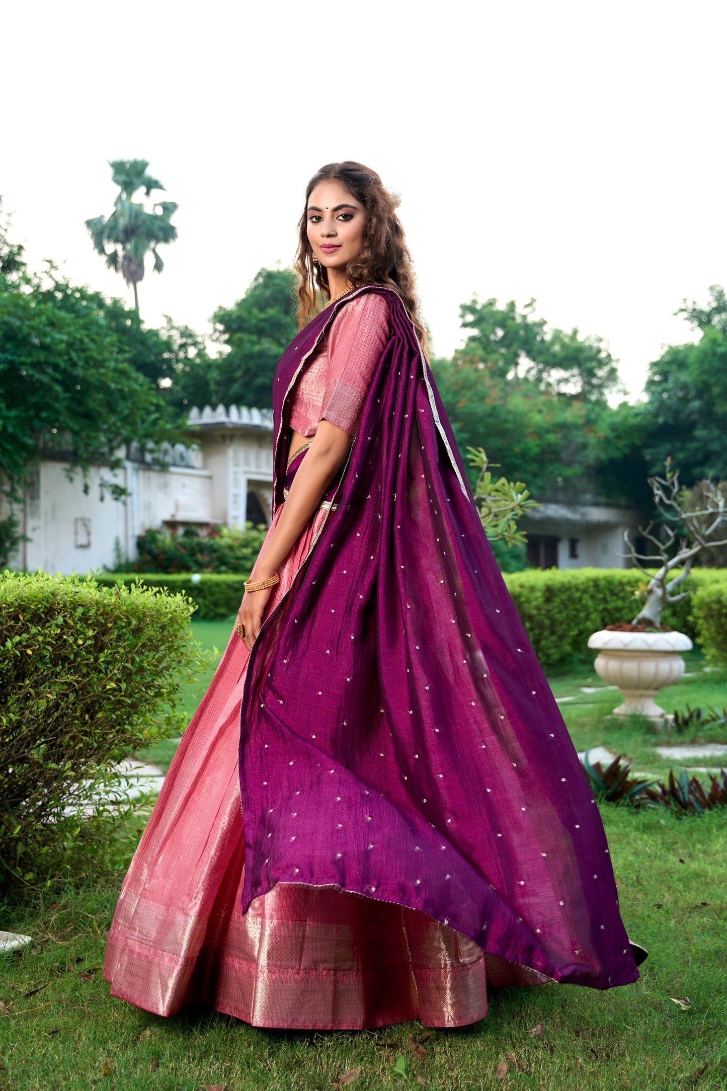 Introducing the exquisite Shivtraa Lehenga Collection, featuring the finest Kanchipuram weave beautifully styled for any festive occasion.