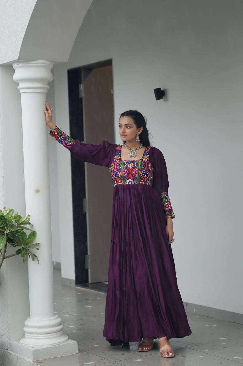NAVRATRI DESIGNER WINE GOWN COLLECTIONS FOR 2025 CELEBRATING GUJJUS GARBA
