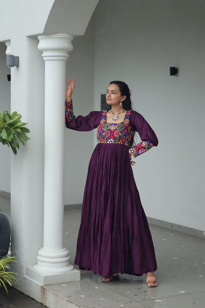 NAVRATRI DESIGNER WINE GOWN COLLECTIONS FOR 2025 CELEBRATING GUJJUS GARBA