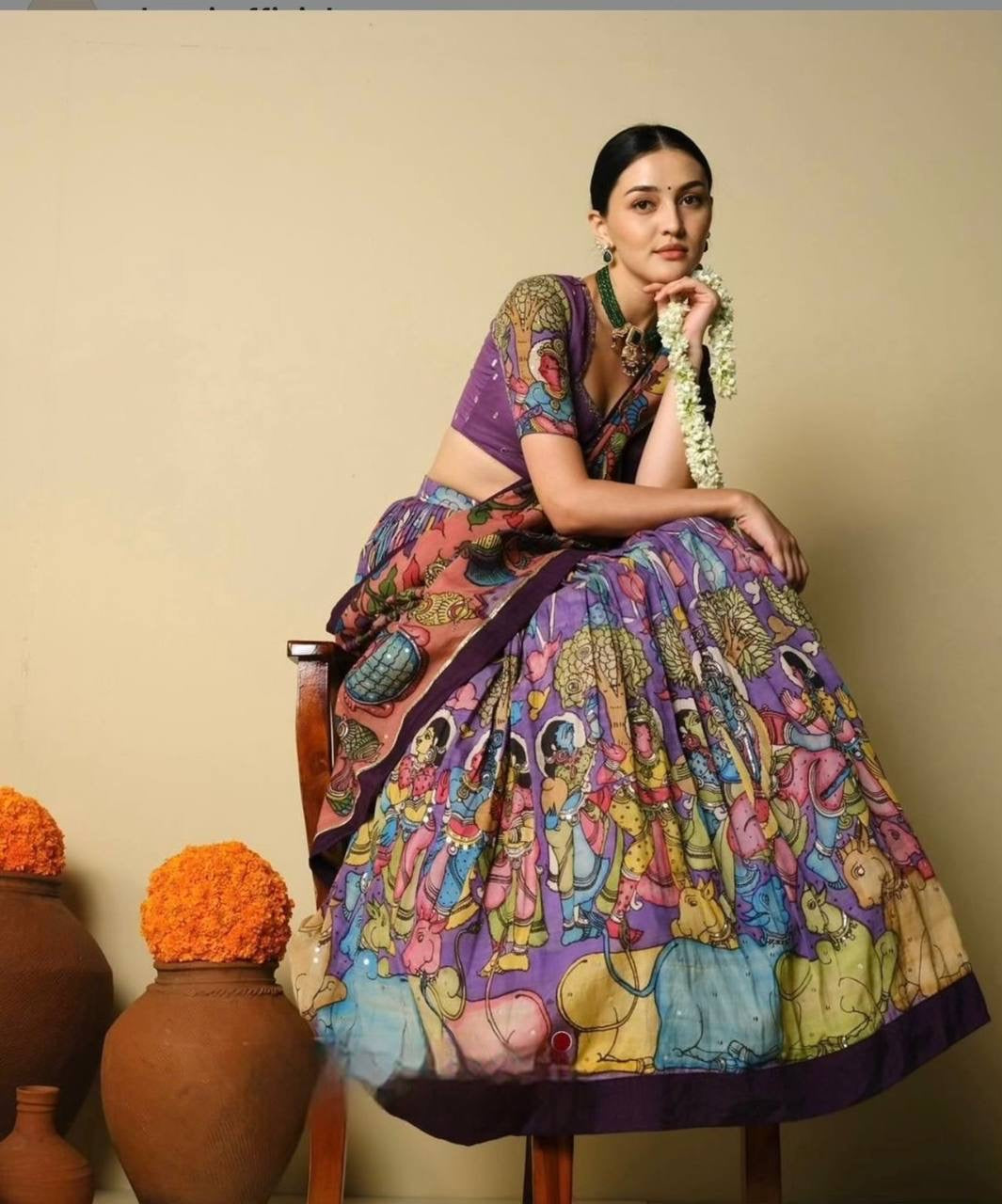 Introducing the festive special Kalamkari Lehenga Choli from Shivtraa Brand Creation!