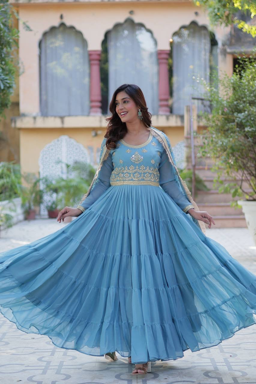PREMIUM READYMADE GOWN COLLECTIONS 2025, Introducing the Shivtraa Lux Desirable Women's Fully Flair Gown