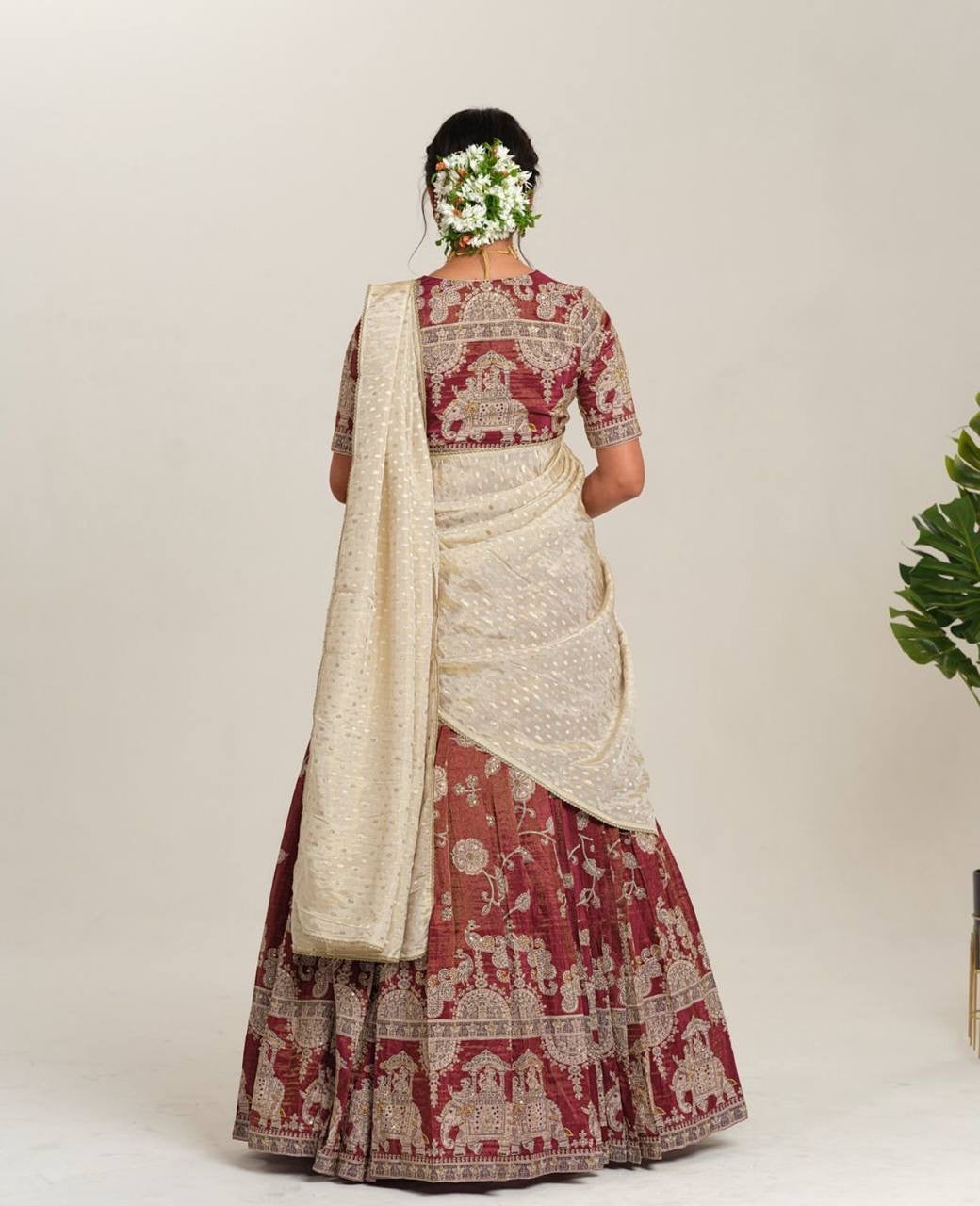 Shivtraa Designer Lux Creation is excited to announce the launch of a stunning Kalamkari Lehenga Choli.