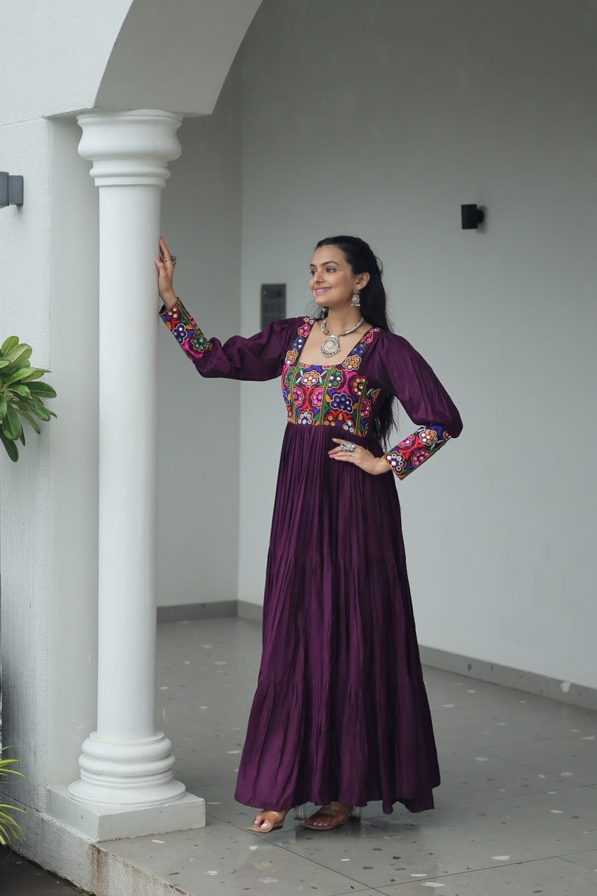 NAVRATRI DESIGNER WINE GOWN COLLECTIONS FOR 2025 CELEBRATING GUJJUS GARBA