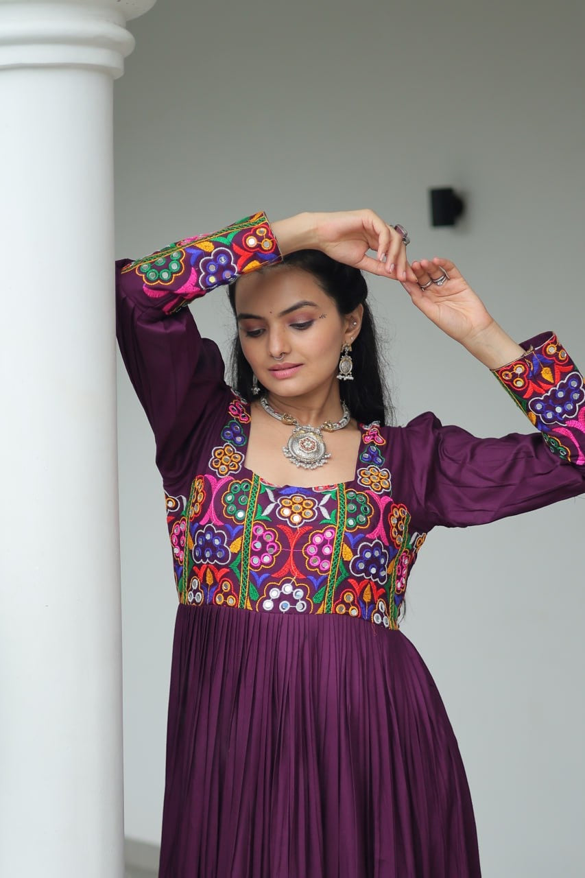 NAVRATRI DESIGNER WINE GOWN COLLECTIONS FOR 2025 CELEBRATING GUJJUS GARBA