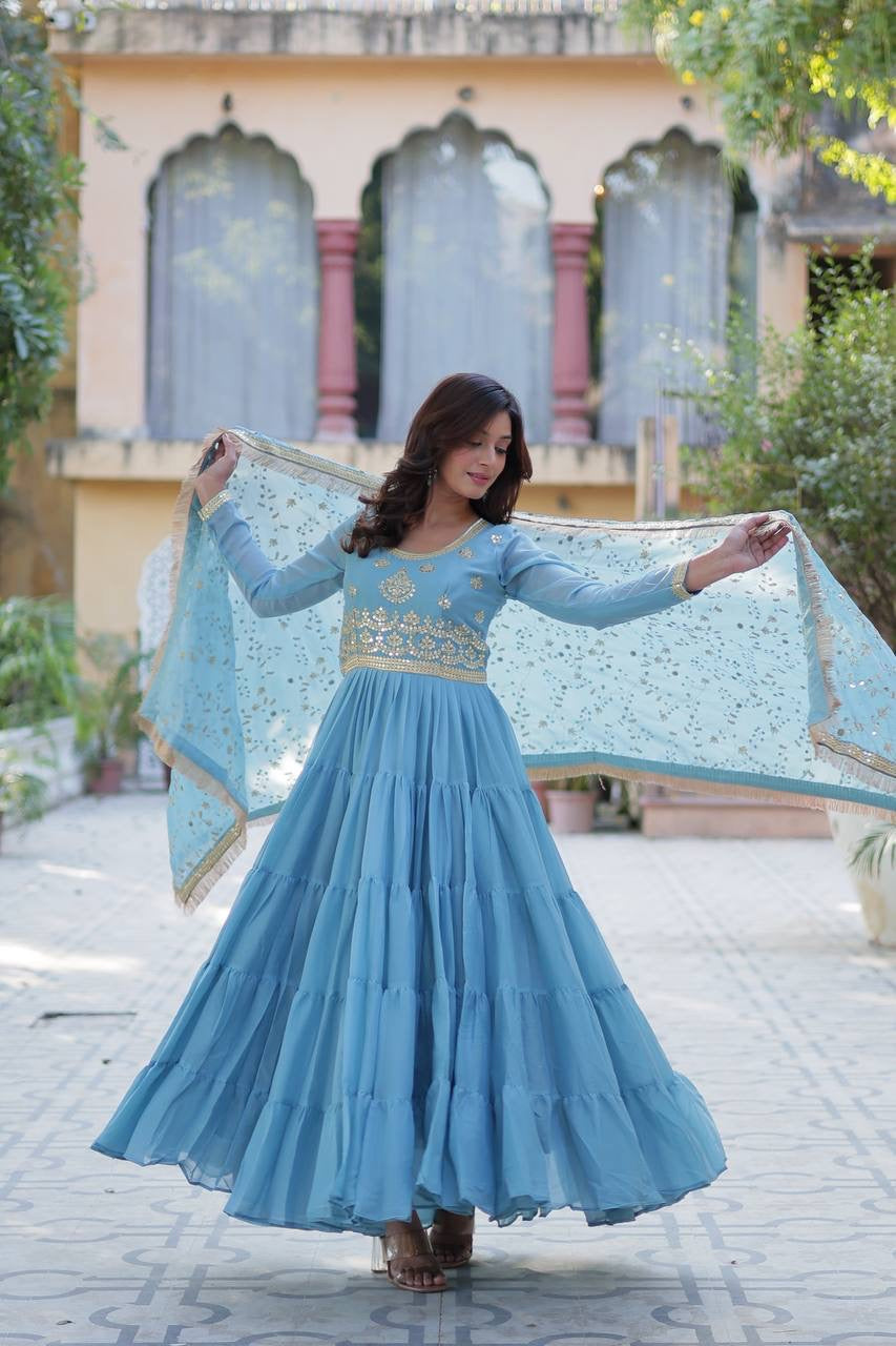 PREMIUM READYMADE GOWN COLLECTIONS 2025, Introducing the Shivtraa Lux Desirable Women's Fully Flair Gown