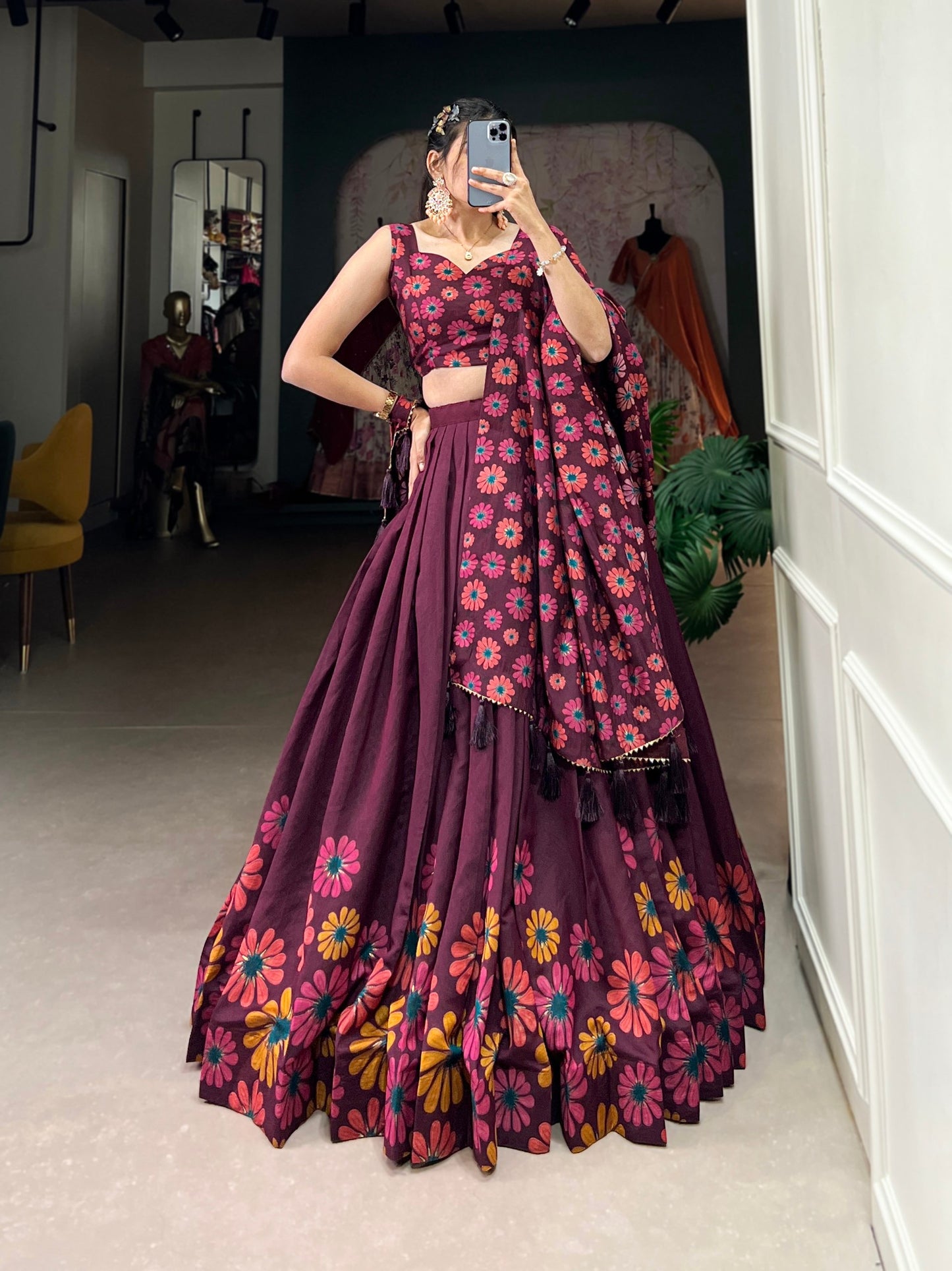 Shivtraa Lux Blossom Boldly: Radiate Charm in Floral Printed Lehengas