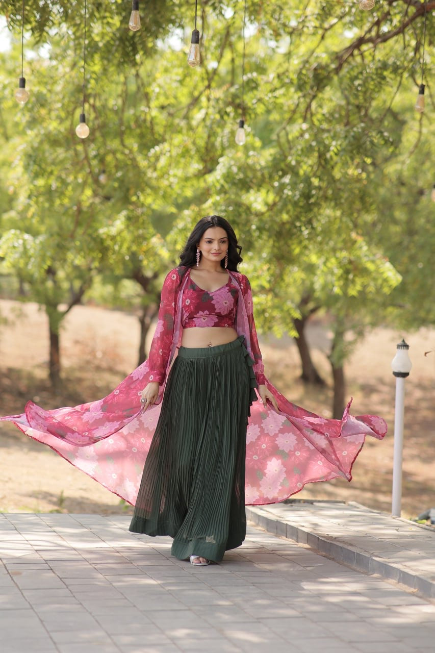 Exquisite Craftsmanship Designer Three Lehenga Choli For Modern Girls