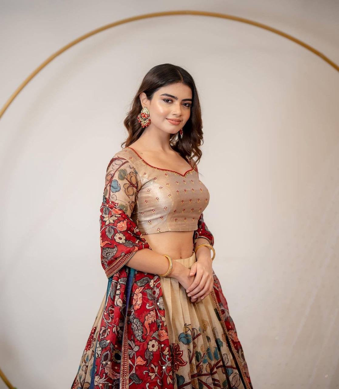 Royal Chiku Wid Multi Kalamkari Print Lehenga Choli