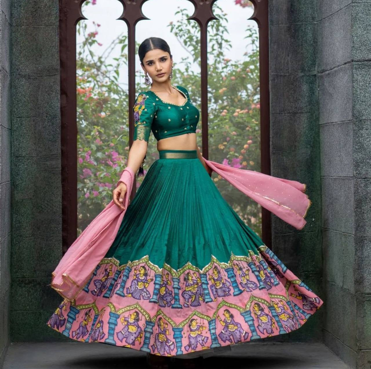 Indian Traditional’s Newly Kalam Art Printed Special Occasion Lehenga Choli