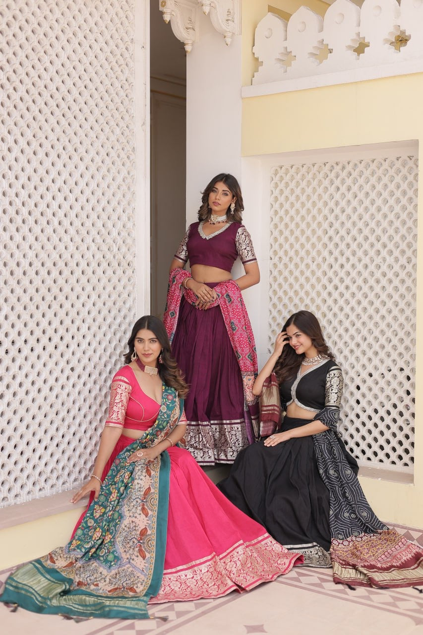 Three Designer Timeless Trends Wedding Functional Lehenga Choli