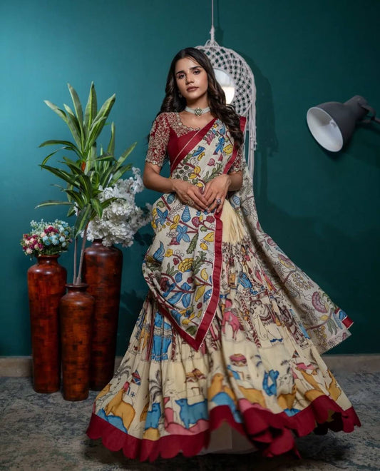 Shivtraa Creation is launching a beautiful Kalamkari Lehenga Choli