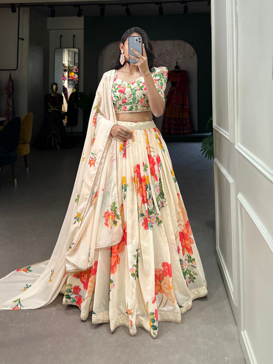 Floral Print Georgette Lehenga Choli For Essences of Nature