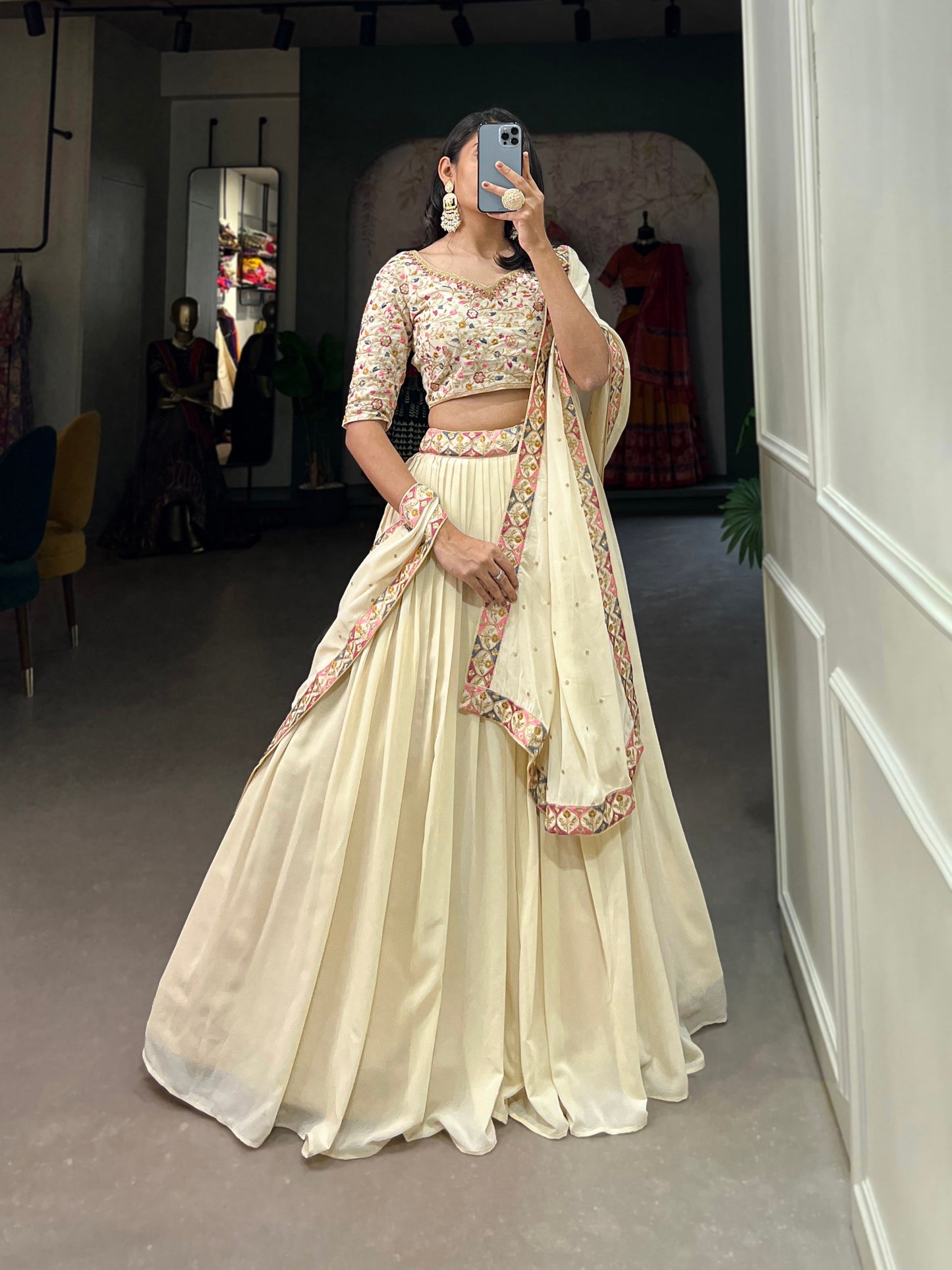 Gorgeous Georgette and Embroidered Worked Lehenga Choli