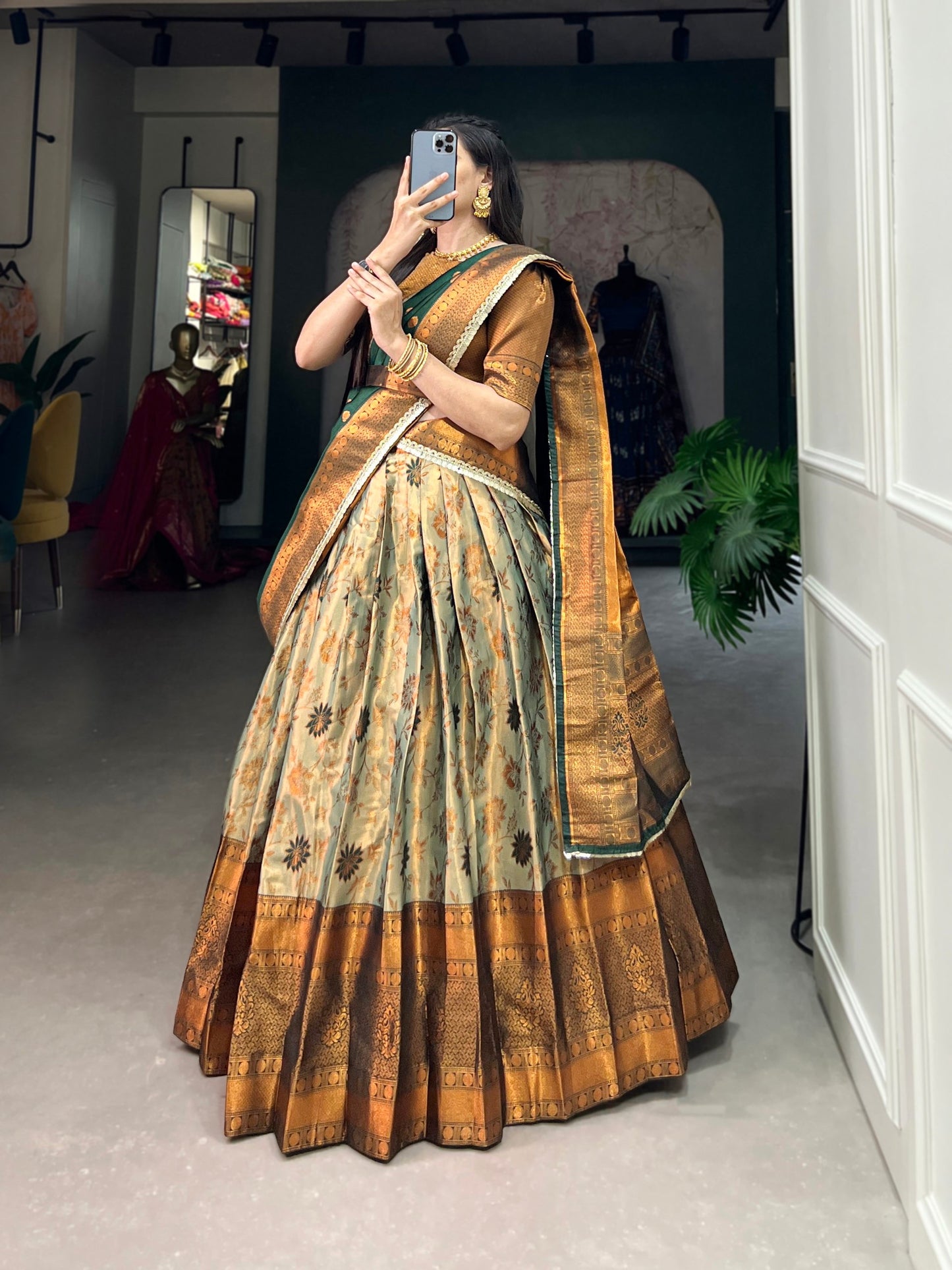 Gaurika Crafted Jacquard Silk Pattu Lehenga Choli For Celebration Season’s