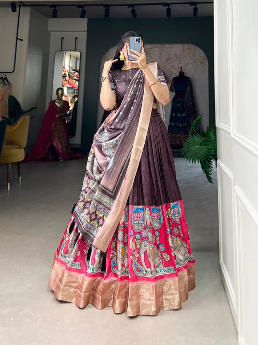 Gajgamini Let Tradition Inspire Your Style Wid Kalamkari Printed Lehenga Choli