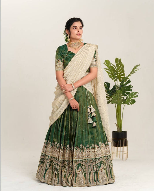 Shivtraa Designer Lux Creation is excited to announce the launch of a stunning Kalamkari Lehenga Choli.