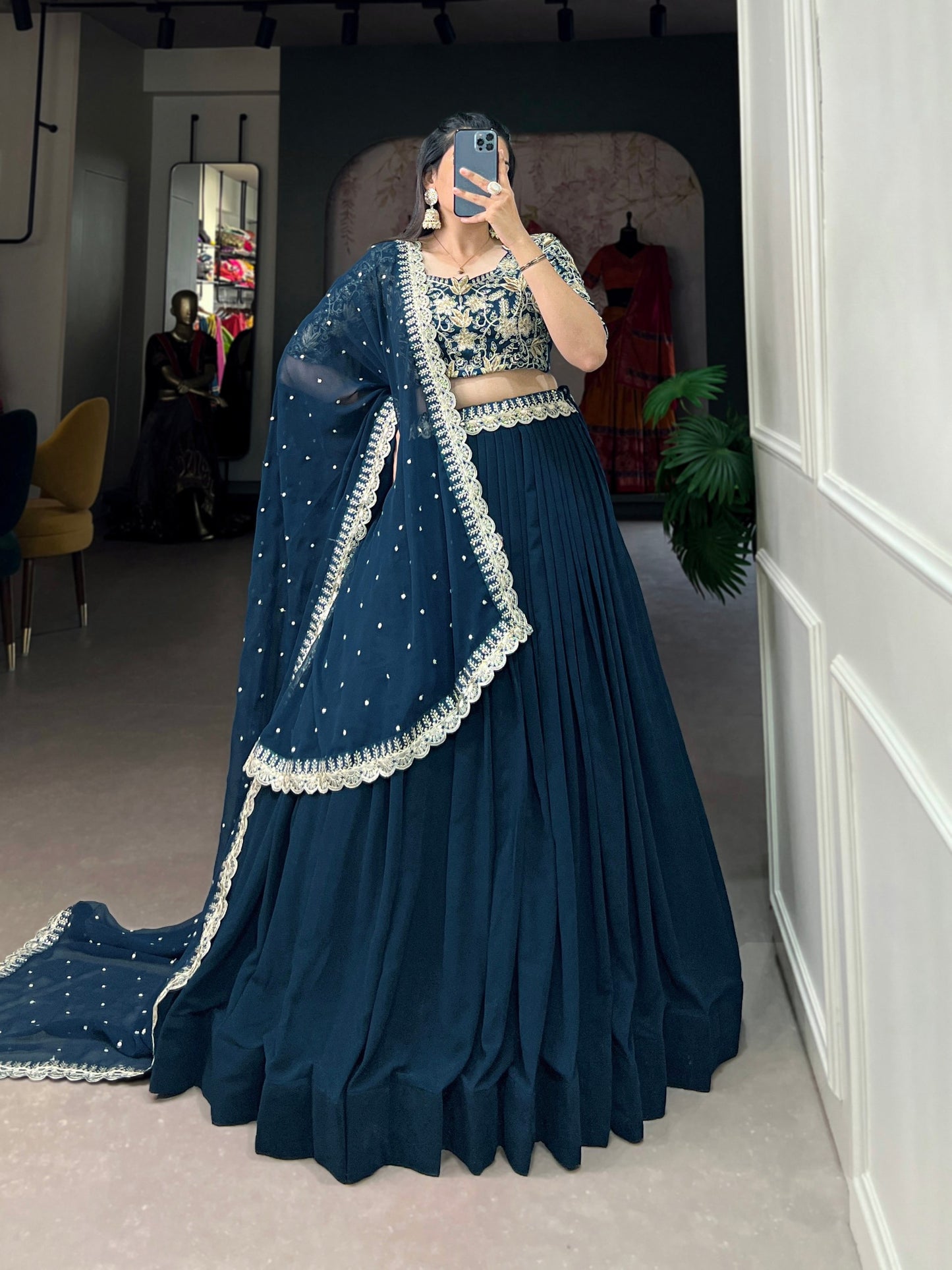 Gorgeous Georgette and Embroidered Worked Lehenga Choli