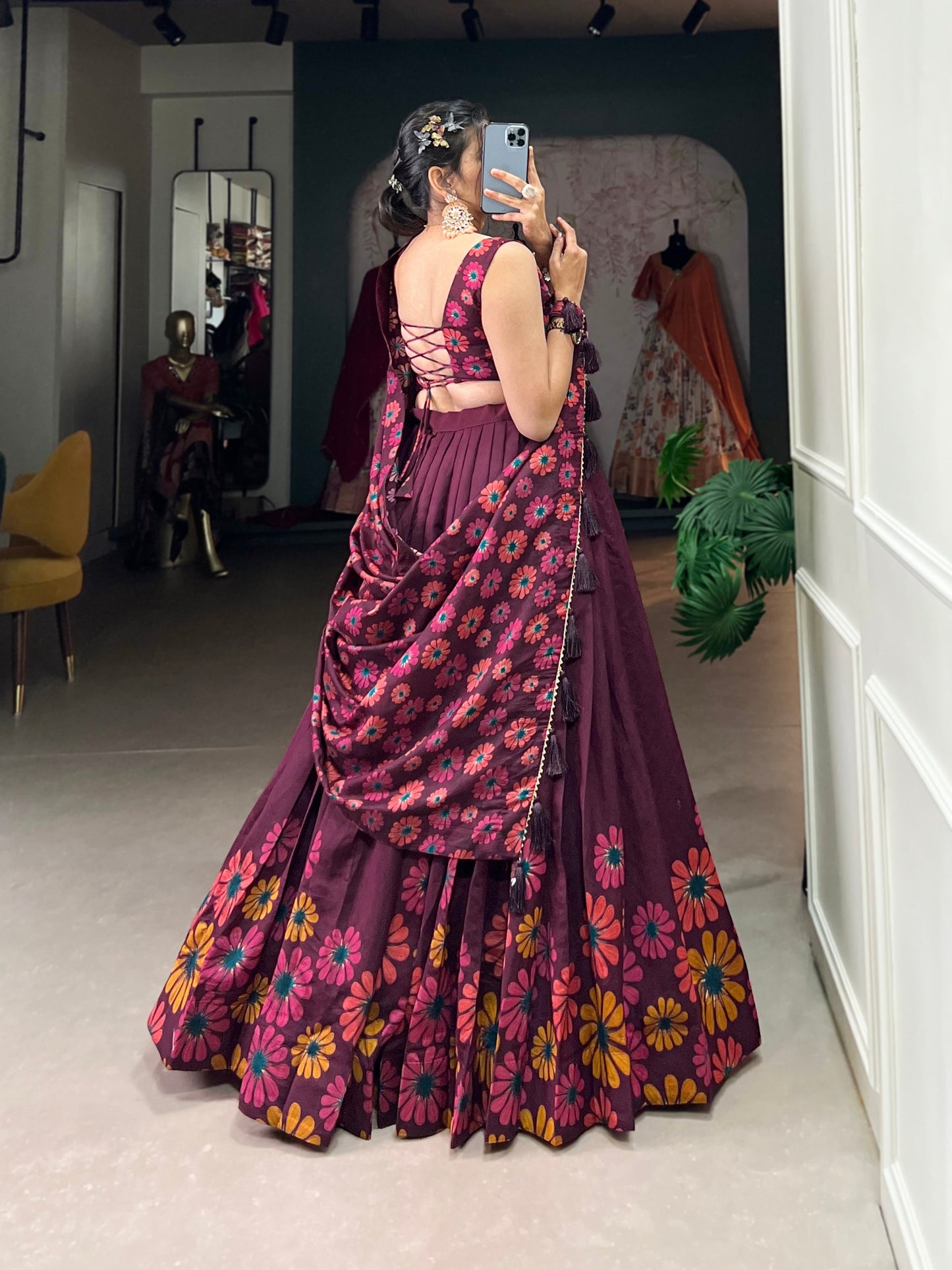 Shivtraa Lux Blossom Boldly: Radiate Charm in Floral Printed Lehengas