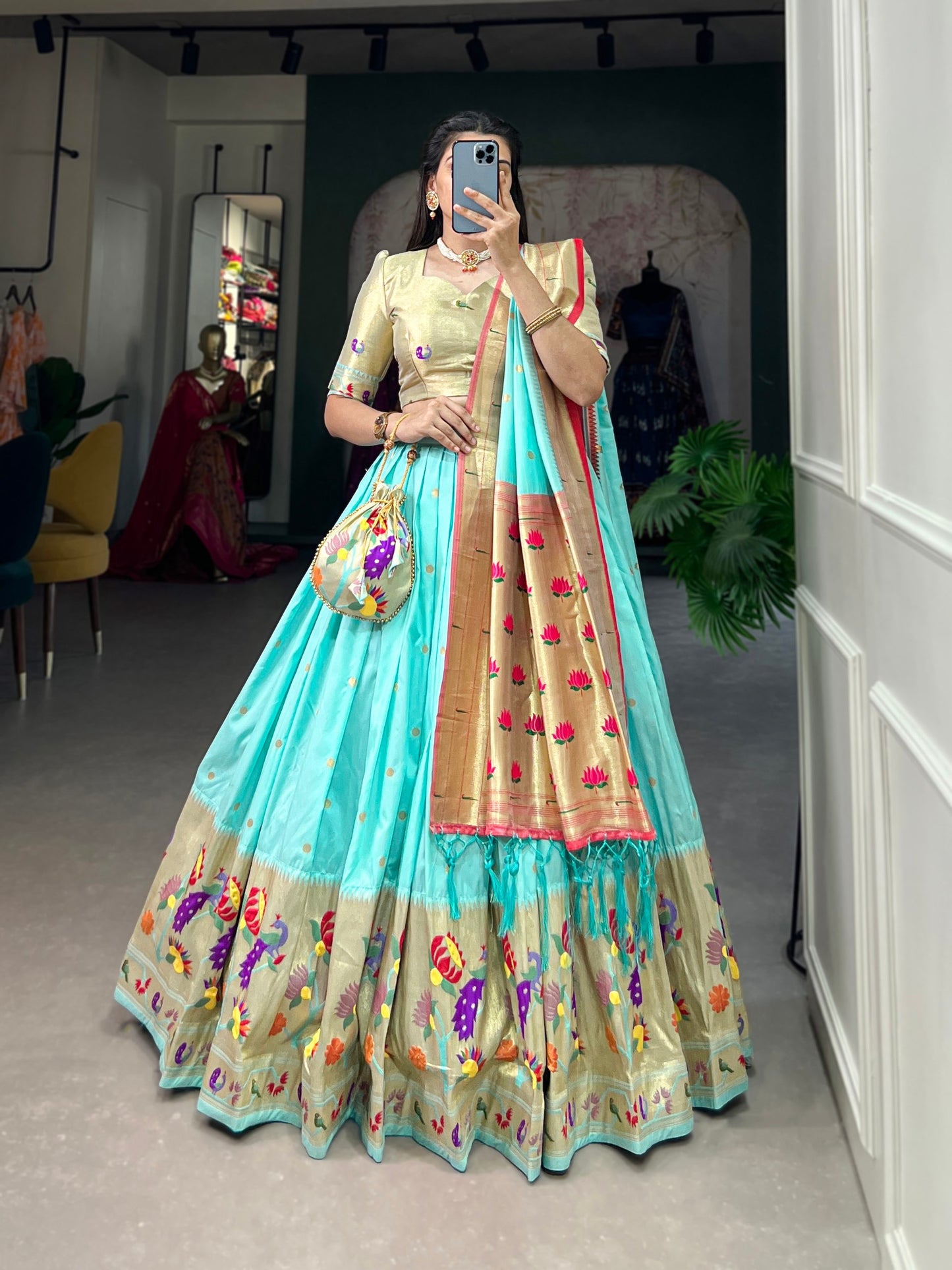 Aakansha Paithani Jacquard Silk Lehenga Choli Everyone Reflect the essence of tradition