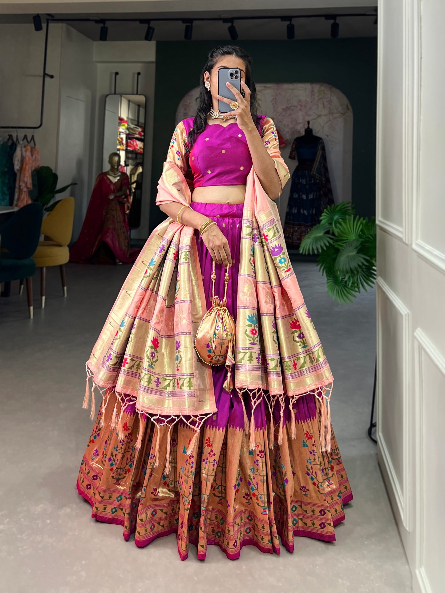 Aakansha Paithani Jacquard Silk Lehenga Choli Everyone Reflect the essence of tradition