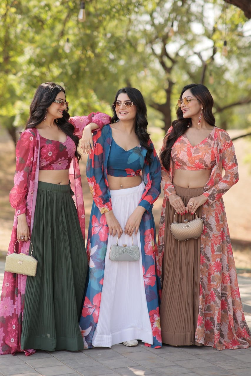 Exquisite Craftsmanship Designer Three Lehenga Choli For Modern Girls