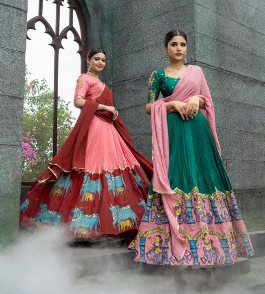 Indian Traditional’s Newly Kalam Art Printed Special Occasion Lehenga Choli