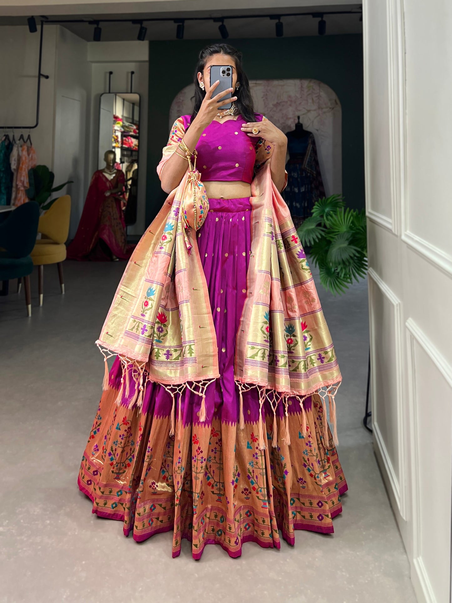 Aakansha Paithani Jacquard Silk Lehenga Choli Everyone Reflect the essence of tradition