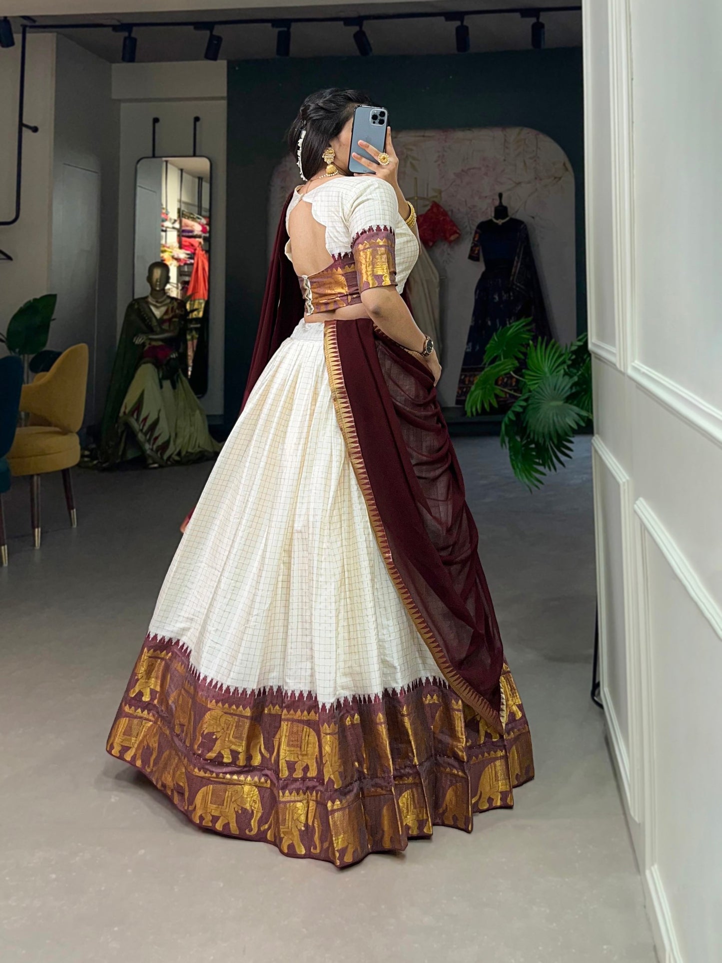 Kalyani Cotton Lehenga Choli Paired With Georgette Dupatta