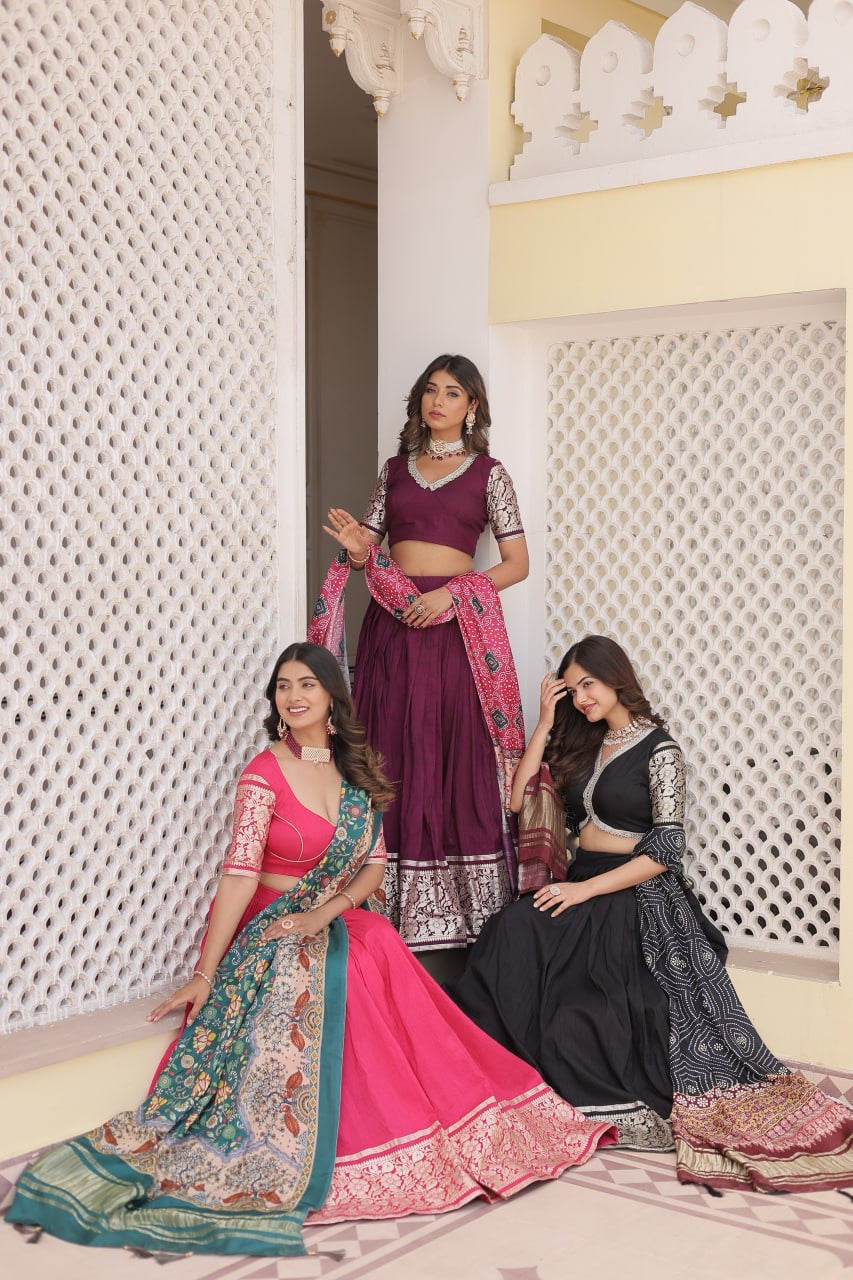 Three Designer Timeless Trends Wedding Functional Lehenga Choli