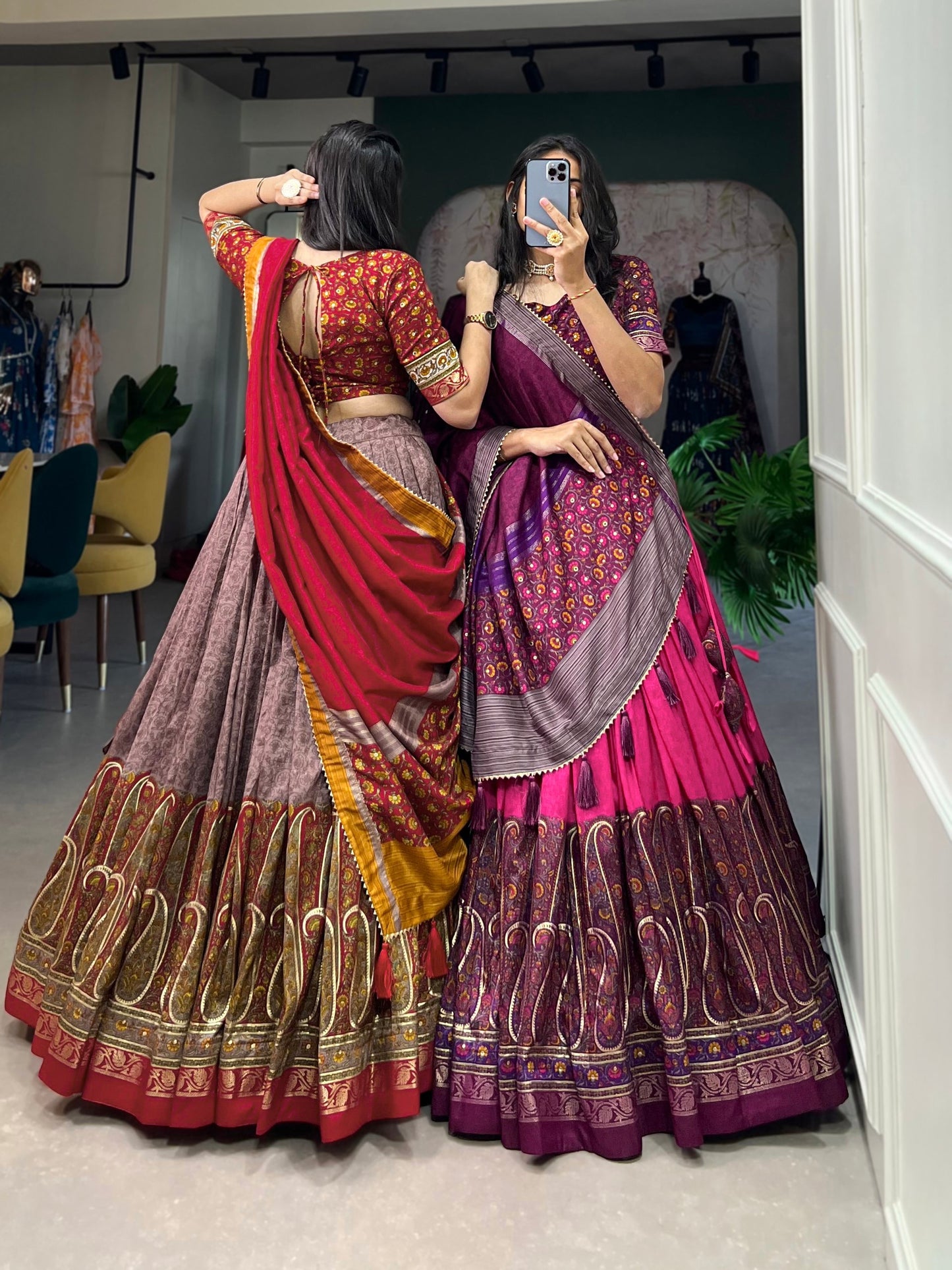 Elevate Your Ethnic Style Wid Tussar Silk Designer Lehenga Choli For Special Occasion