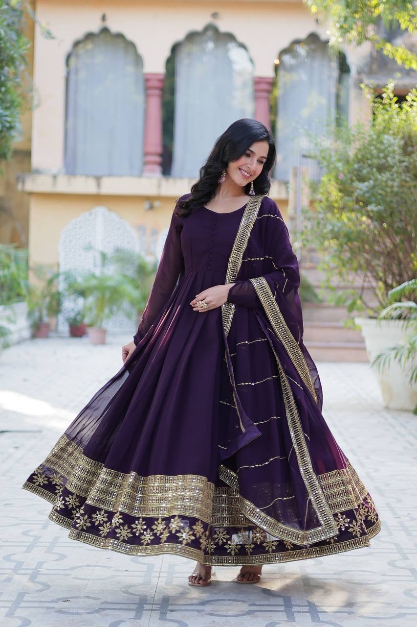 Introducing the Shivtraa Lux Faux Blooming Gown with Dupatta!