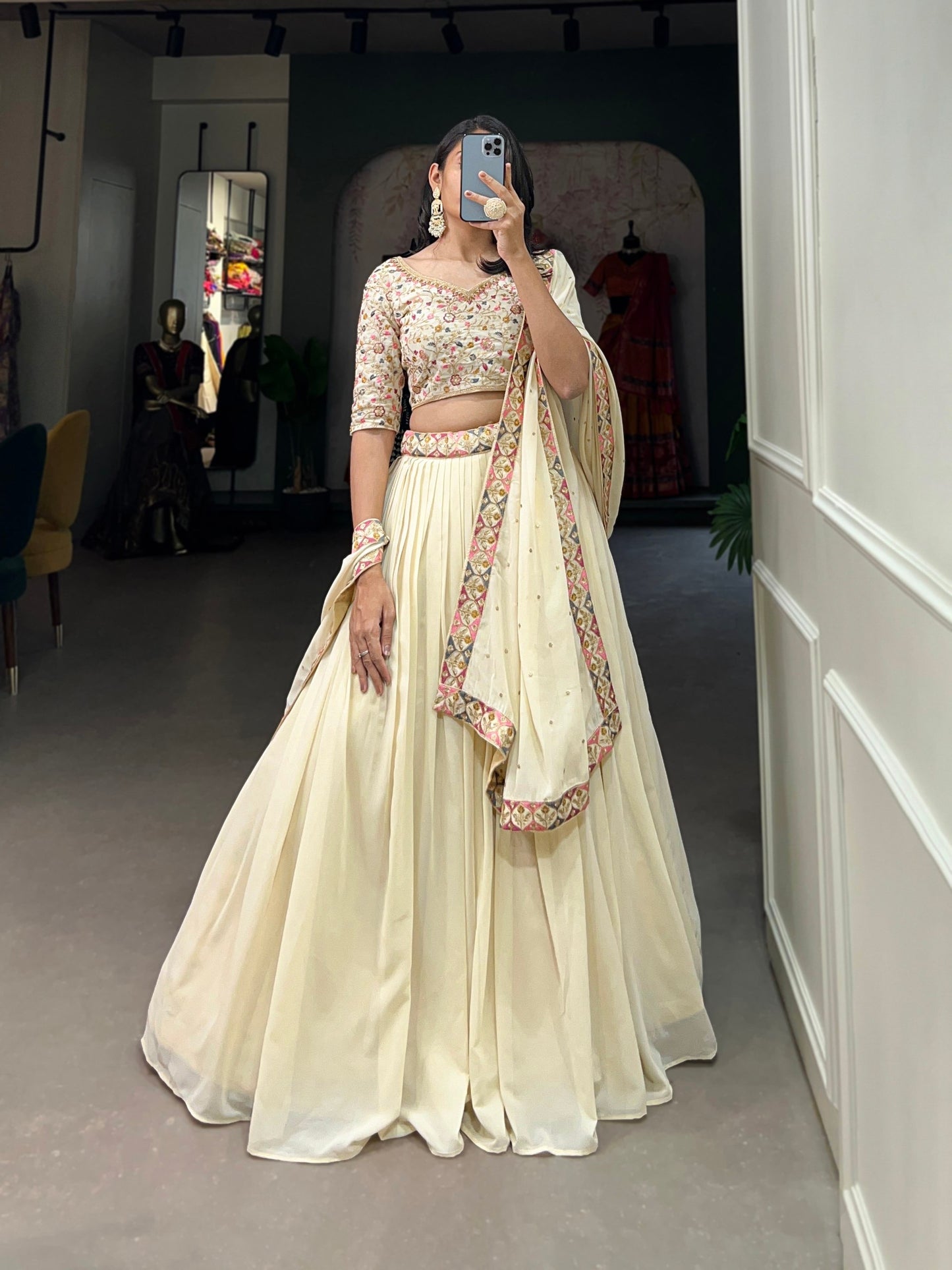 Gorgeous Georgette and Embroidered Worked Lehenga Choli